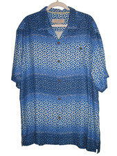 TOMMY BAHAMA CORAL TIDE SILK CAMP SHIRT MEN'S XL GRECIAN BLUE NEW WITH TAGS