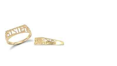 Schlichter ''Schwester'' Ring 9 kt Gold gepunzt mit ausgefallenen Schultern