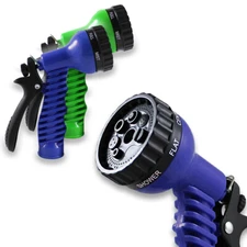 B2G1 Free 2-Pack Adjustable Hose Nozzles 7 Spray Patterns Throttle Blue / Green