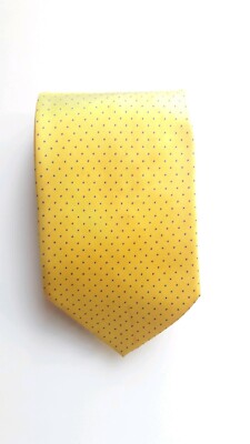 Men's Roberto Marazzi Designer Necktie Made in Italy Yellow w/ blue dots