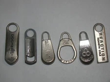 Lot of (6) Assorted Luggage Replacement Zipper Pulls.
