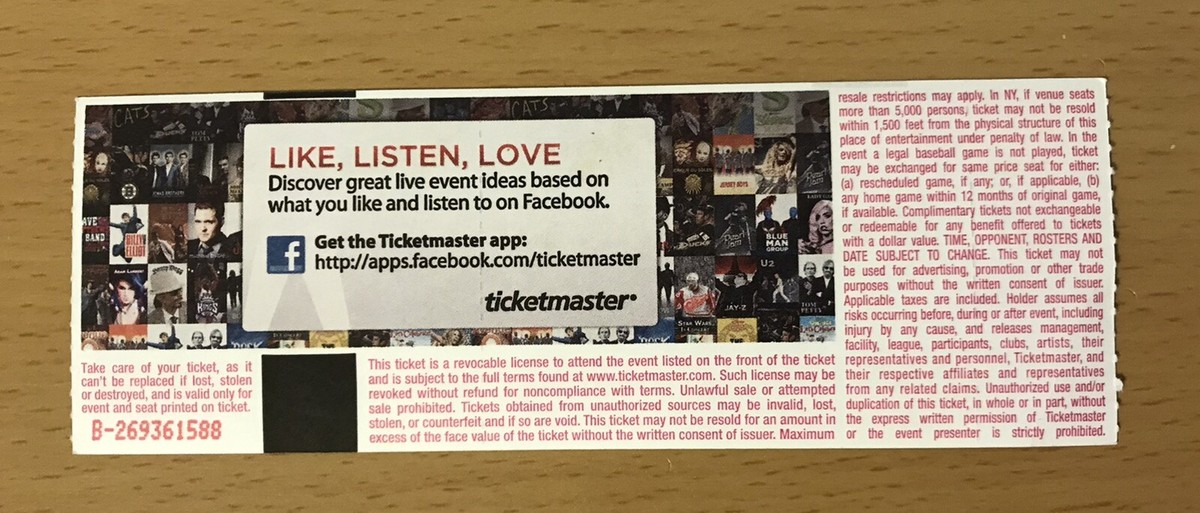 2018 BRUNO MARS LAS VEGAS CONCERT TICKET STUB Unorthodox Jukebox