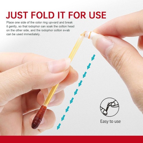 50x Medical Iodine Cotton Stick Disinfected Cotton Swab For First Aid - Picture 11 of 11