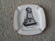 Vintage France Porcelain Utah Beach Souvenir Ashtray