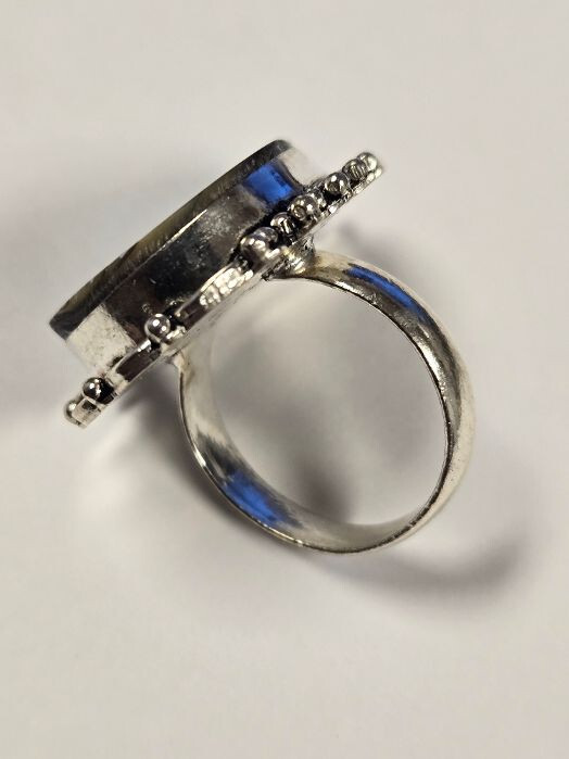 Sterling Silver Bold Statement Abalone Ring Size … - image 5