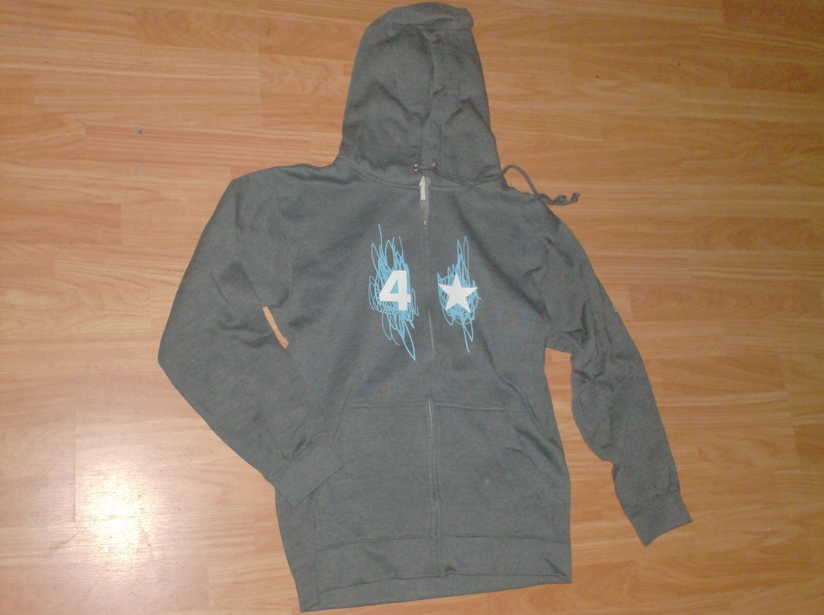 vintage sweatshirt zip-up hooded four star skateboard surf - size S - grey new vintage sweatshirt zip-up hooded four star skateboard surf - size S - grey new