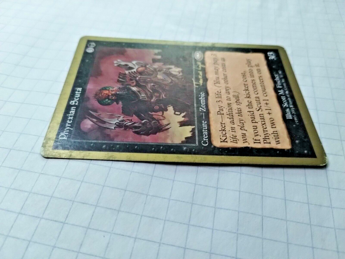 MTG Phyrexian Scuta Planeshift Black Rare - Gold edge and