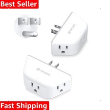 Multi Plug Outlet Extender 2 Pack - Electrical Wall Splitter, 3 Way Angled Wa...