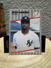 Fleer 1989 Update Deion Sanders Rookie #U-53 Yankees MLB Baseball Card. rookie card picture