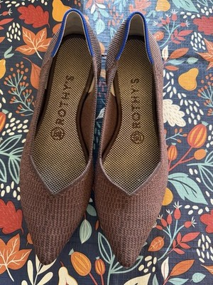 Rothy's Truffle Python The Point Women s Brown Flats Size 7.5 Excellent
