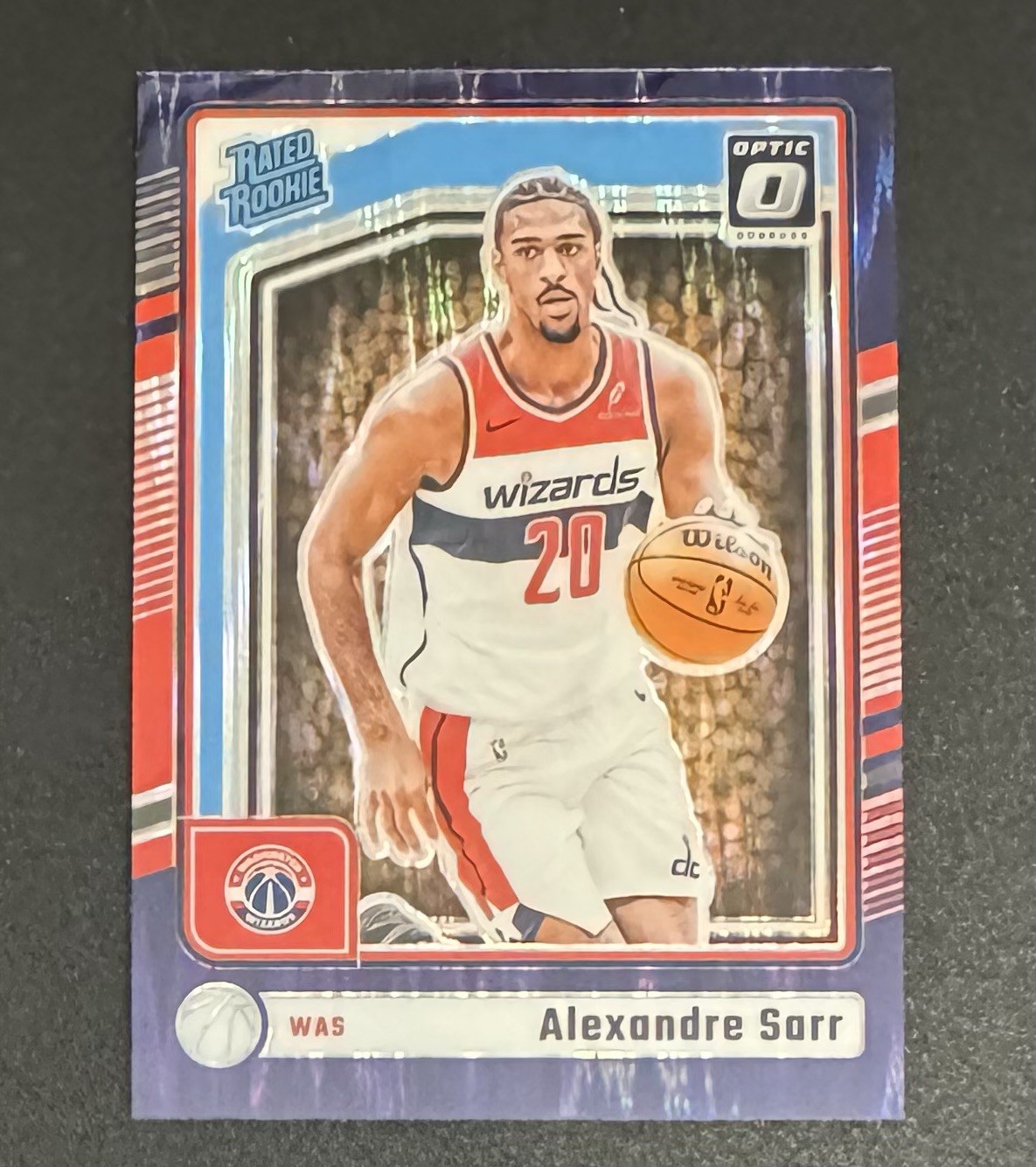 Alexandre Sarr 2024-25 Donruss Optic Rated ROOKIE Purple Shock #276 - Washington