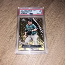 2024 Topps Chrome Black Vinyl Gold Superfractor 1/1 Emerson Hancock Rookie PSA 9