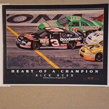 Rick Rush Autographed Dale Earnhardt Goodwrench Lithograph Heart of a Champion