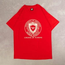 Screen Stars Vintage 90s University Of Arkansas Graphic T-Shirt L Men's Red 