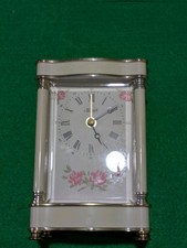 Hermle Quartz Mantal Clock With Floral Design Battery Operated, Full Functioning