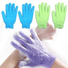 Exfoliating Bath Gloves Body Scrub Wash Mitts Skin onesize, Blue green