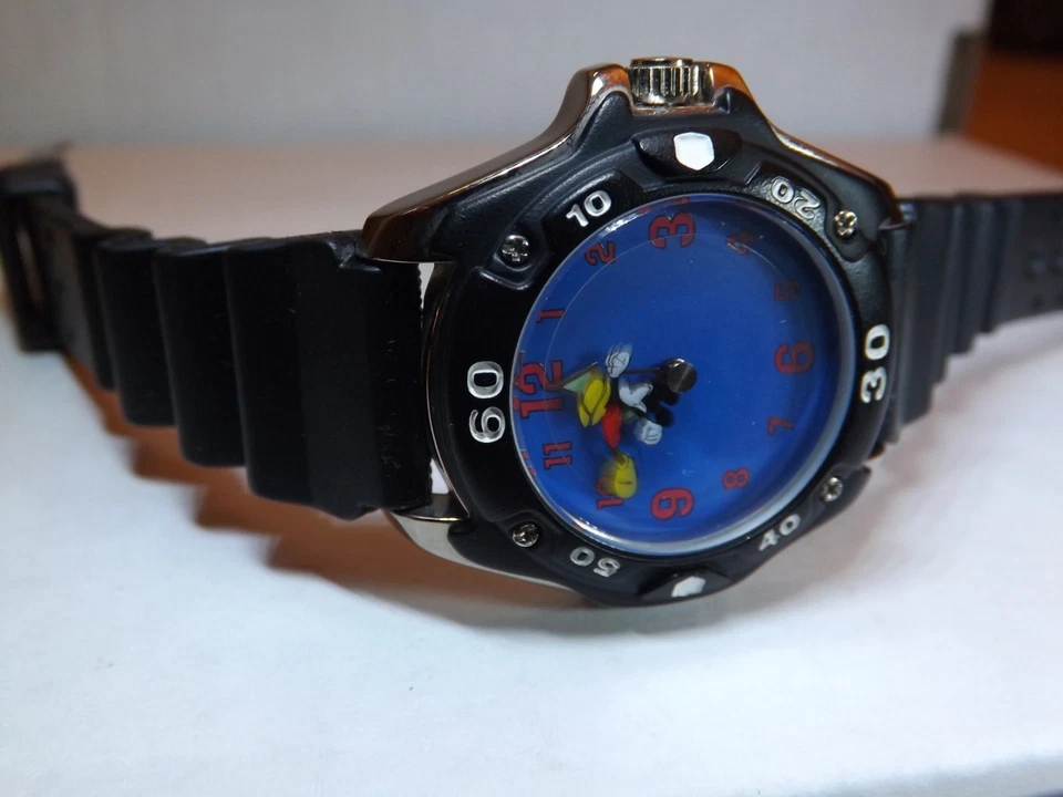 Reloj Disney Mujer Vintage Mickey Mouse (Jogger Mickey Mouse)-(Raro)-VHTF-Nuevo Foto 3 de 4