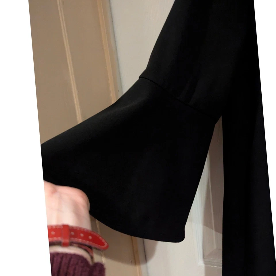 Vestido Vaina Calvin Klein Negro Manga Campana Talla Grande 14W Cremallera Dorada Foto 2 de 4