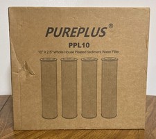 Lot Of 4  PUREPLUS PPL10 Whole House Pleated Sediment Filter for Well Water