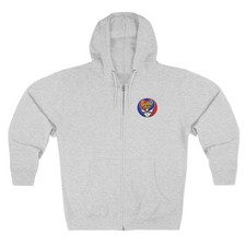 Grateful Dead Steal Your Face Heart Zip Hoodie  Skull Lightning Bolt