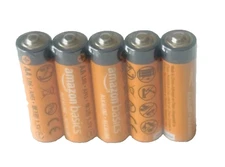 5 Pack AA High-Performance Alkaline Batteries/Amazon Basics/10-Year Shelf Life