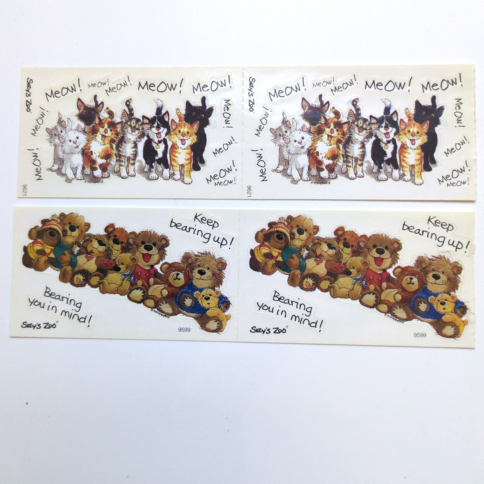 Suzy's Zoo Cats Meow & Bear-ing You in Mind Sticker Sheets 2 Modules Each