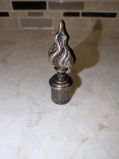 Antique Silver Plate Candelabra Flame Finial (3.5")
