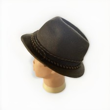 Vintage 1950s  Stetson Fur Felt Fedora 7 1/4 USA Made Dark Brown