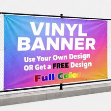 Personalized Custom 13oz Vinyl Banner Printing Indoor-Outdoor Event-FREE DESIGN