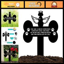 Pet Memorial Angel Cross - Weatherproof Dog Grave Marker, 12in Sympathy Sign for