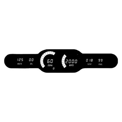 Intellitronix DP10004W LED Digital 6-Gauge Panel w Bar Sweeps, White