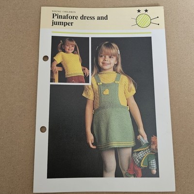 Kleinkinder 3-7 Jahre Trägerkleid & Pullover Strickmuster Hamlyn 80er Jahre 