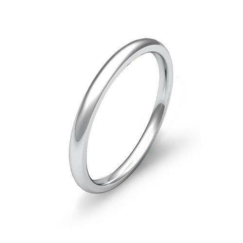 Mens Womens Solid 14K White Gold Plain Wedding Ring Band comfort fit 2MM Size 7