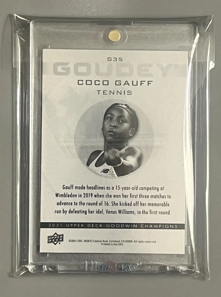 COCO GAUFF 🏆 ¡SUPERESTRELLA ASCENDENTE!✨NOVATO✨TARJETA PLATINO (GOUDEY) TARJETA UD 2021 SSP Foto 2 de 2
