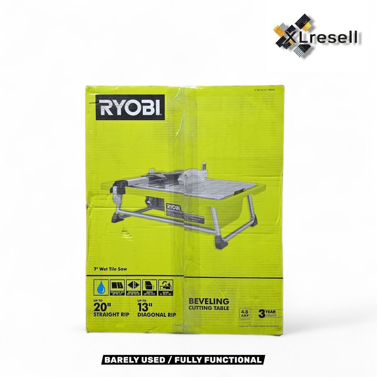 RYOBI 4.8 -Amps 7 in. Blade Corded Tabletop Wet Tile Saw WS722
