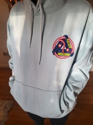 Moschino X Palace Light Blue Graphic Print Hoodie Sweatshirt Men