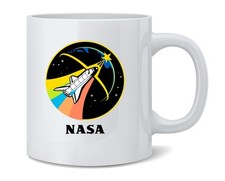 NASA Rainbow Shuttle Retro 80s Coffee Mug Tea Cup 12 oz