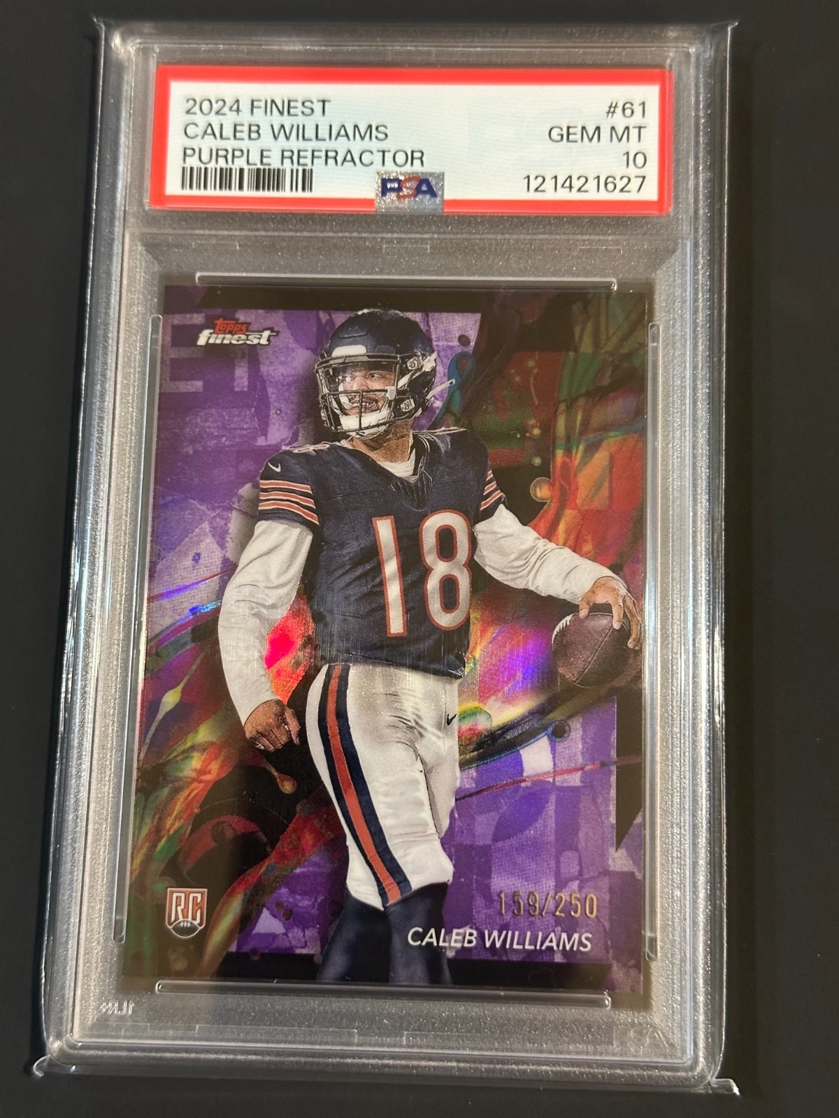 Caleb Williams Topps Finest #61 Purple Refractor