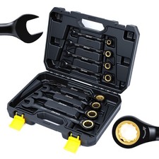 8pcs Metric Ratcheting Wrench Set 72-tooth Combination Wrench Set 8-19mm 8pcs Metric Ratcheting Wrench Set 72-tooth Combination Wrench Set 8-19mm