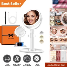 Luxury Lighted Magnifying Makeup Mirror 30X with Adjustable Brightness & Storage