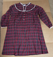 100 Cotton Tartan/Plaid Long Sleeve Night Gown Lanz Of Salzburg Large