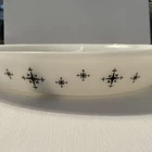 Vintage Pyrex Black Star ATOMIC COMPASS Divided Casserole Dish 1.5 QT
