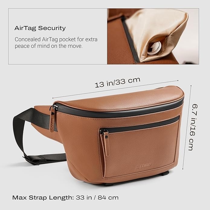 C Coiro Leather Camera Sling Bag, Weather Resistant Crossbody Camera Bag