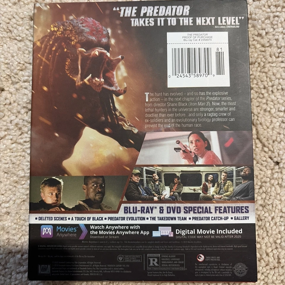 The Predator Blu-Ray digibook limited *NO DVD* Target Exclusive OOP - Image 2 of 4