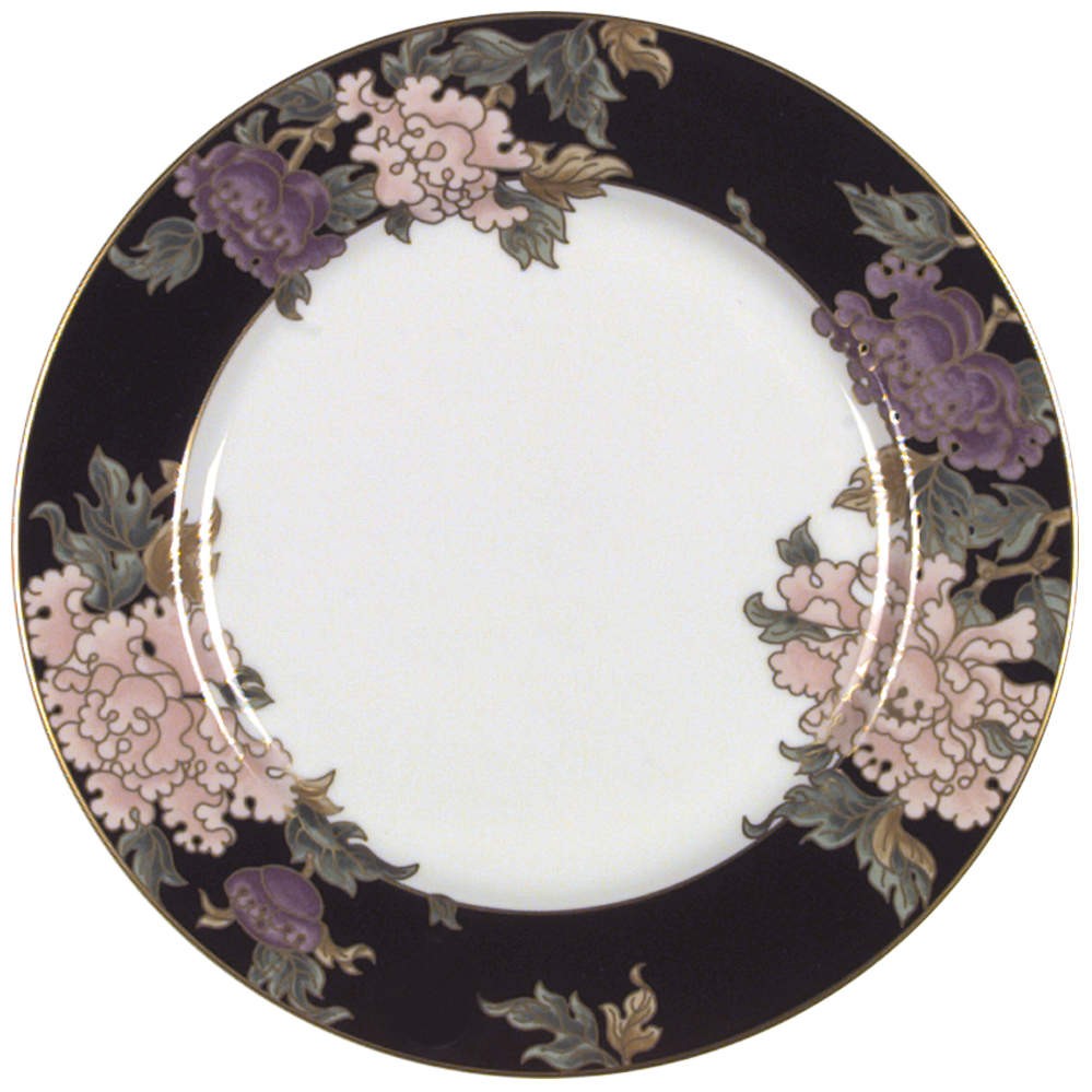 Fitz & Floyd Cloisonne Peony Black Dinner Plate 126984