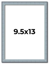 Photo Size Textured Blue Picture Frame - UV Acrylic, Backing, Hanging Hardware