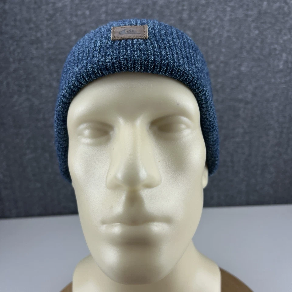 Gorro Quicksilver Gorra Adulto OSFM Azul Tejido Puños Logo Parche Foto 4 de 4