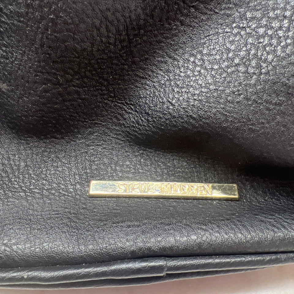 Steve Madden Bolso de Hombro Bordado Cubo Cartera Flor Correa Cuero Negro Foto 2 de 4