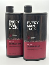 LOT OF 2  Every Man Jack Crimson Oak Hydrating Mens Body Wash 16.9 fl oz