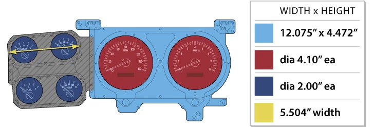 Dakota Digital 1973- 87 Chevy Pickup VHX Instruments Carbon Fiber w/ Blue Light - Image 4 of 4